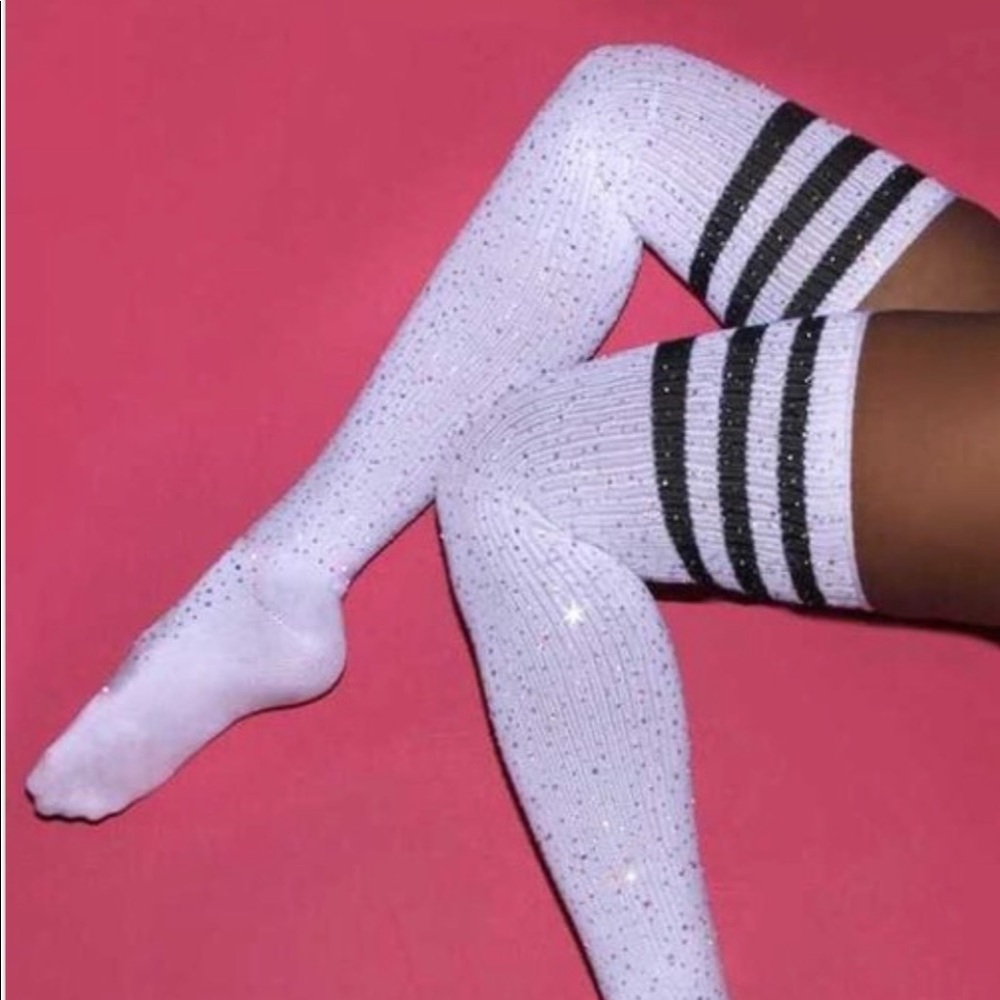 Stunning all rhinestone over the knee socks.
